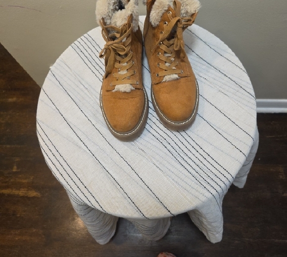 Madden GIRL Women's Tan Suede Ankle Boots - Picture 2 of 9